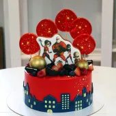 Торт "Суперсемейка" с ягодами и сладостями
