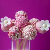 Кейк-попсы с цветочками и сердечками