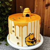 Фото-торт "Пчелы, улей и медведь"
