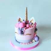 Торт "Сиренево-розовый единорожка"