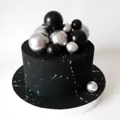 Торт "Черные и Серебряные шары"