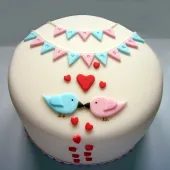 Торт "Влюбленные птички"