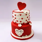 Торт на День Св. Валентина с сердечками