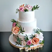 Свадебный торт с сахарными розами