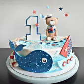 Детский торт "Мишка-моряк"