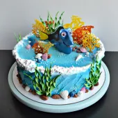 Детский торт с рыбкой Дори