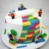 Детский торт "Лего" белый
