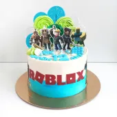 Детский торт "Roblox" с конфетами