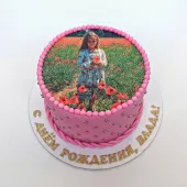 Торт "Розовый" с фотографией