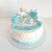 Торт для новорожденного с колыбелькой