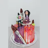 Торт с кисточками и красками