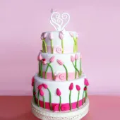 Торт "Розовые тюльпаны"