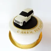Торт с белой машиной