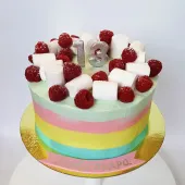 Торт "Радужный" с малиной