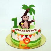 Детский торт "Обезьянка под пальмой"