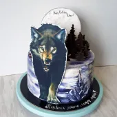Фото-торт с волком и луной