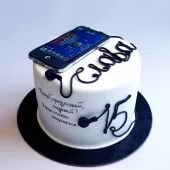 Торт с телефоном и наушниками