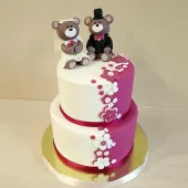 Торт свадебный с мишками