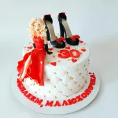 Торт "Леди в красном" с туфлями