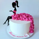 Торт "Девушка в платье из роз"