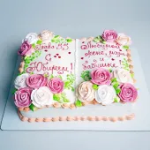 Торт "Книга с розами"