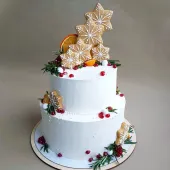 Новогодний торт "Пряничные снежинки"