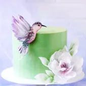 Торт "Колибри и цветок"