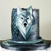 Торт "Волк. Геометрический рисунок"
